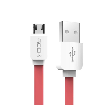 Добави още лукс USB кабели Micro usb кабел тип лента оригинален ROCK Rappid Charge 1m 2.1A червен